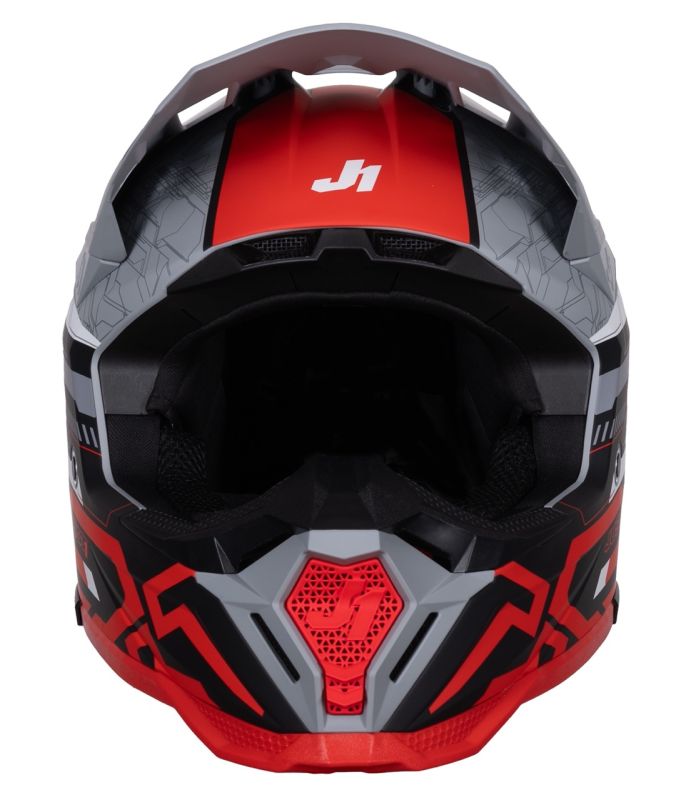 Мотошолом Just1 J40 Mission Red Grey Matt