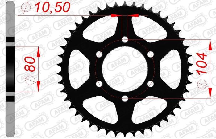 Зірка Afam Steel Sprocket 520 Black