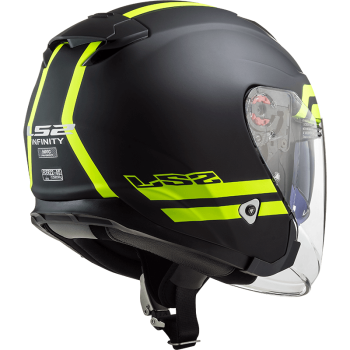 Мотошолом LS2 OF521 Infinity Hyper Matt Titanium Hi-Vis Yellow