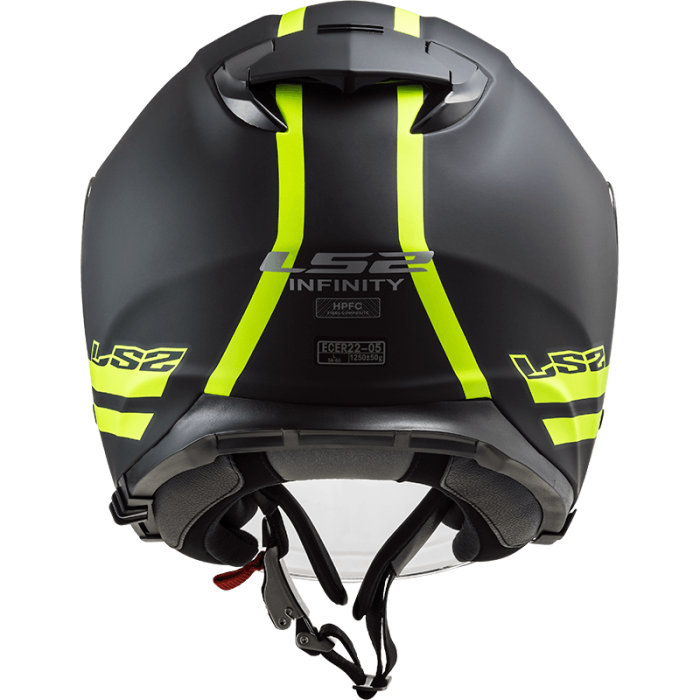 Мотошолом LS2 OF521 Infinity Hyper Matt Titanium Hi-Vis Yellow