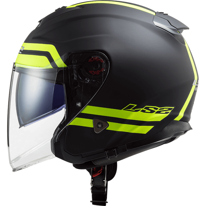 Мотошолом LS2 OF521 Infinity Hyper Matt Titanium Hi-Vis Yellow