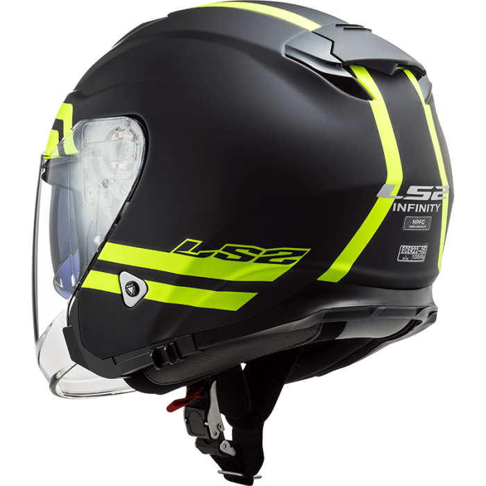 Мотошолом LS2 OF521 Infinity Hyper Matt Titanium Hi-Vis Yellow