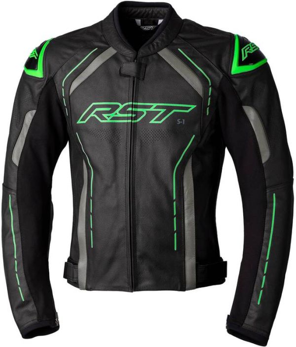 Куртка RST S1 Leather Jacket Men - Black/Grey/Neon Green
