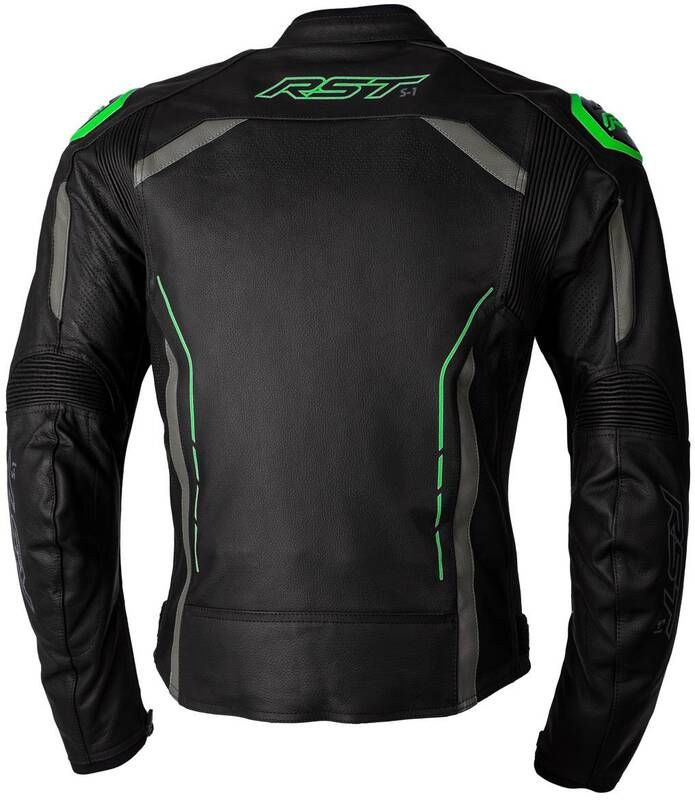 Куртка RST S1 Leather Jacket Men - Black/Grey/Neon Green