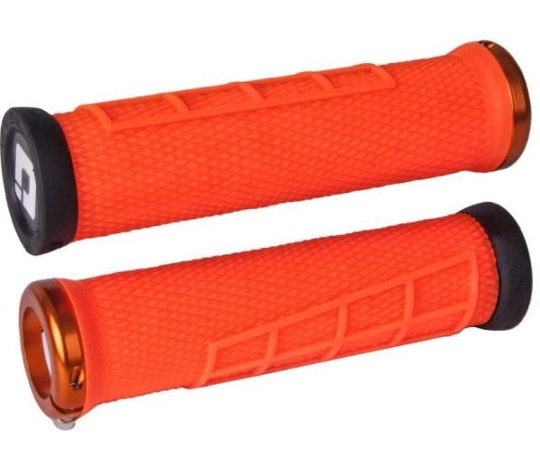 Гріпси ODI Elite Flow, V2.1 Lock On, Brt Orange w/Orange Clamp