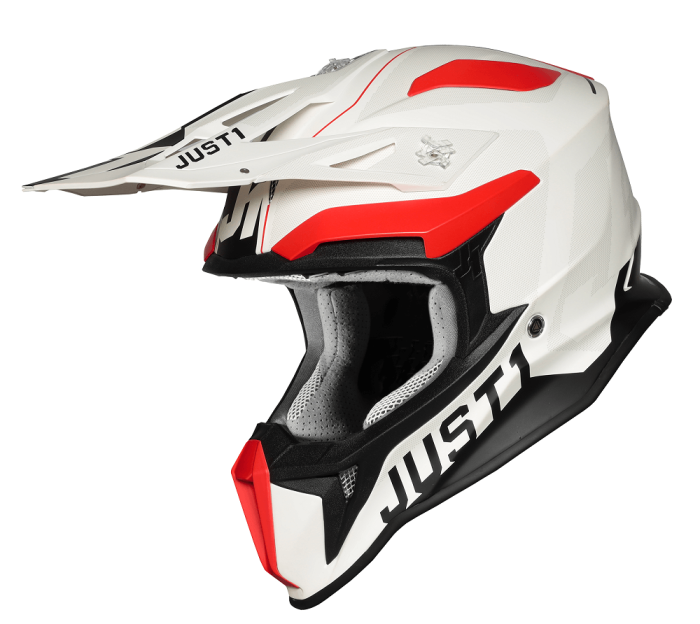 Мотошолом Just1 J18 Virtual Fluo Red - White - Matt