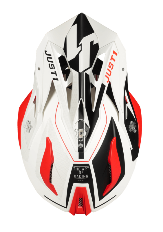 Мотошолом Just1 J18 Virtual Fluo Red - White - Matt