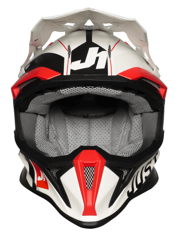 Мотошолом Just1 J18 Virtual Fluo Red - White - Matt