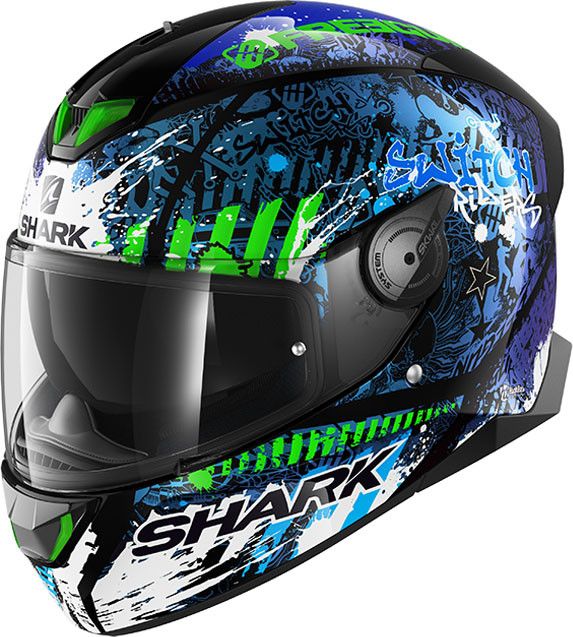 Мотошолом Shark Skwal 2 Switch Rider 2 Black/Blue/Green