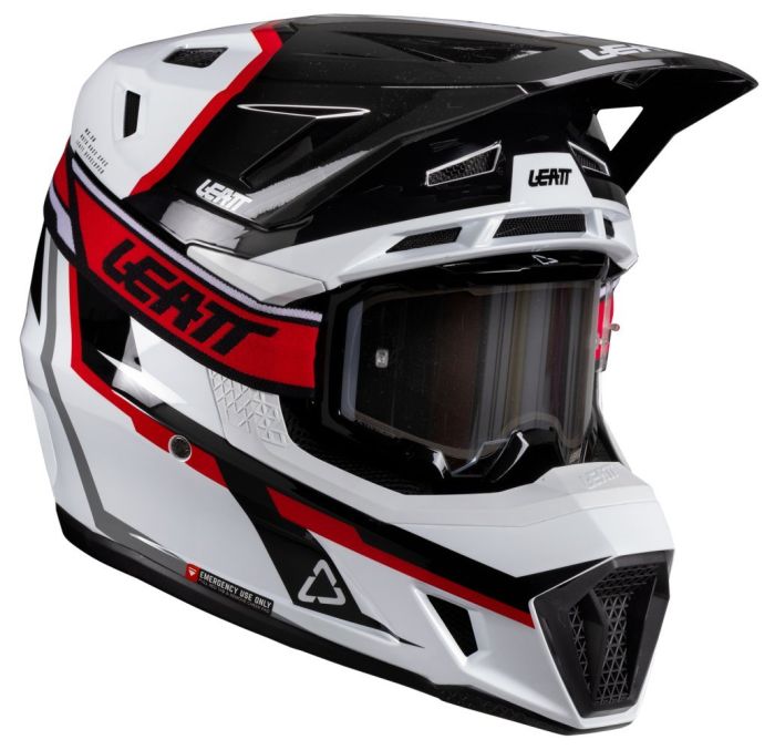 Шолом Leatt Moto 7.5 Helmet + Goggle White/red