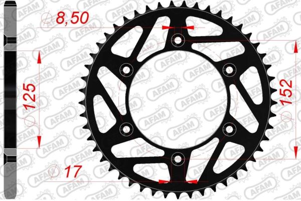 Зірка Afam Steel-k Sprocket 520 - Beta Black