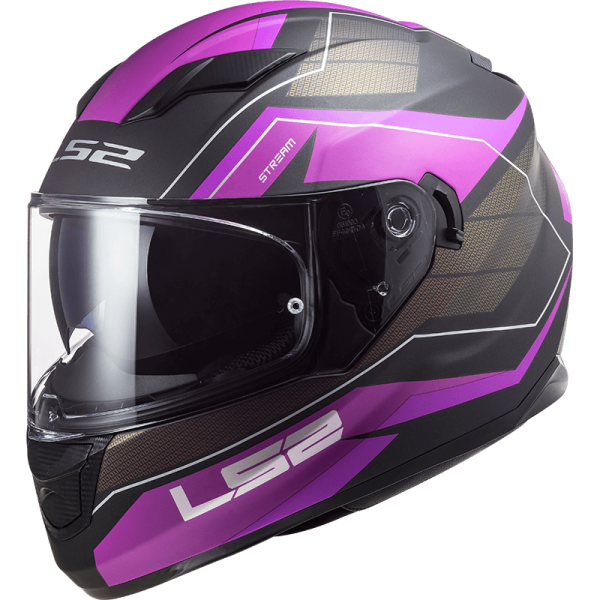Мотошолом LS2 FF320 Stream Evo Mercury Matt Titanium Purple