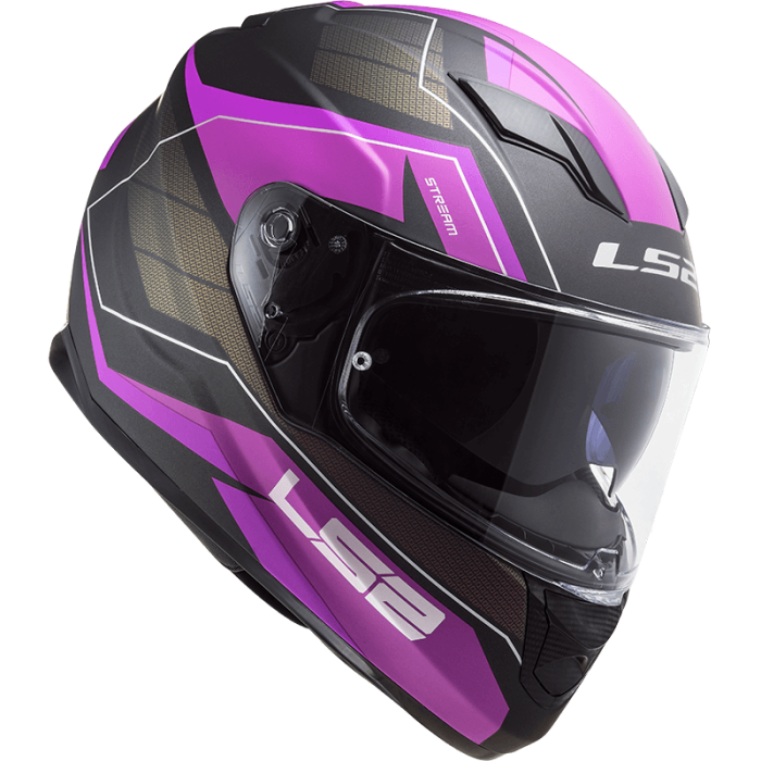 Мотошолом LS2 FF320 Stream Evo Mercury Matt Titanium Purple