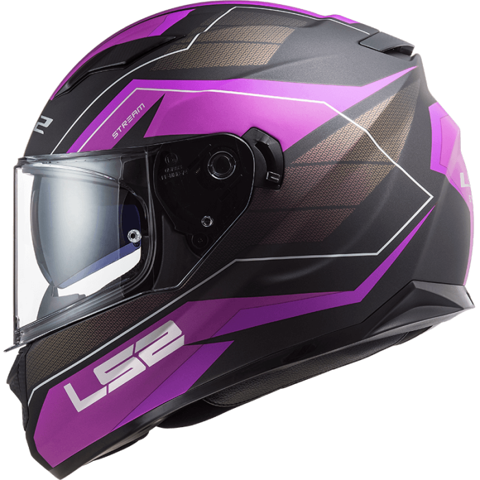 Мотошолом LS2 FF320 Stream Evo Mercury Matt Titanium Purple