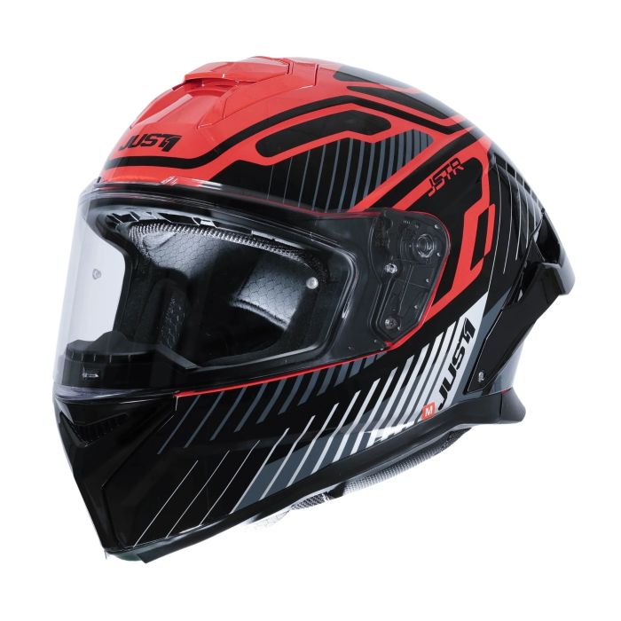 Мотошолом Just1 J-STR Tactical Silver Red Gloss