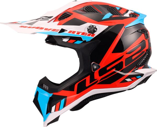 Мотошолом LS2 MX700 Subverter Evo Stomp White Blue Red