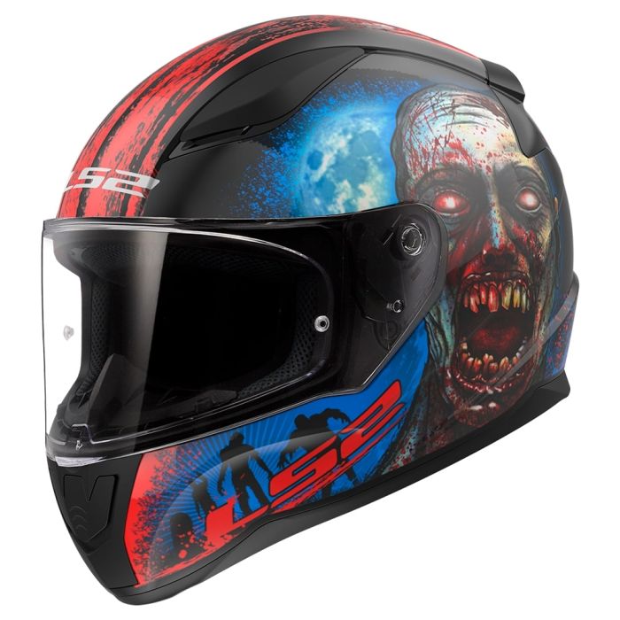 Мотошолом LS2 FF353 Rapid 2 Zombie Black Red
