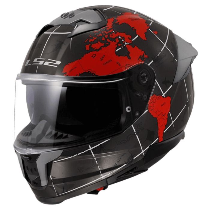 Мотошолом LS2 FF808 Stream 2 Worldmap Gloss Black 7C Red