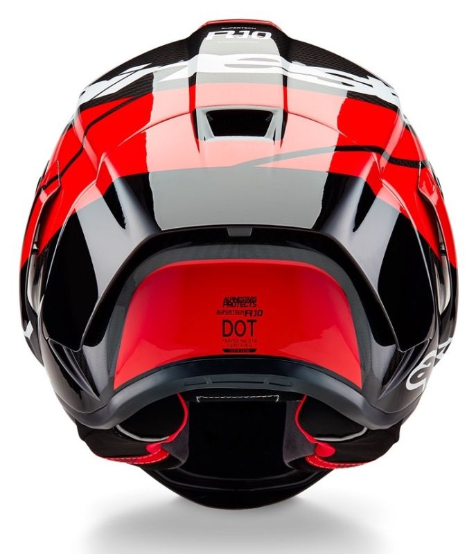 Мотошолом Alpinestars Supertech R10 Element Black/Carbon Bright Red/White Glossy