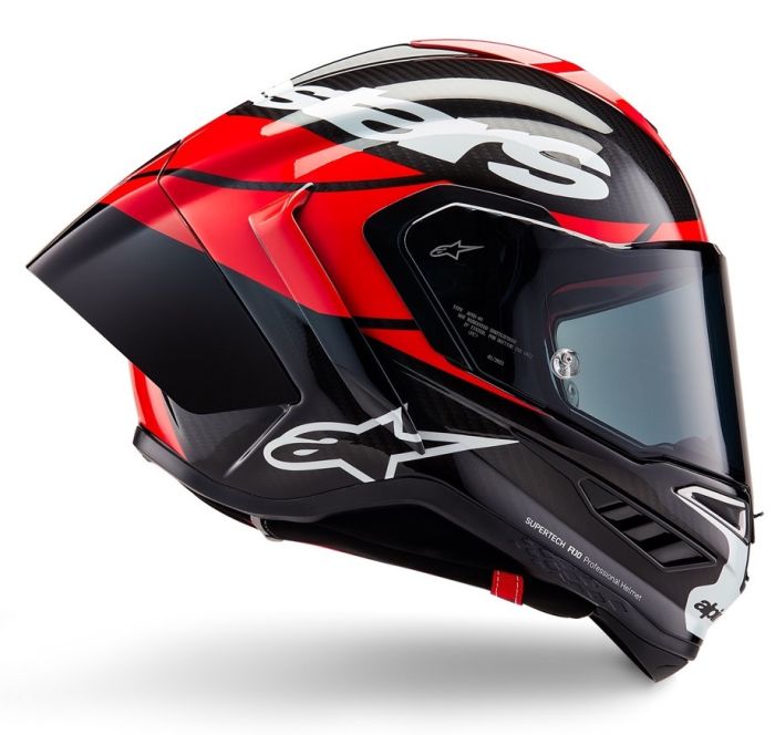 Мотошолом Alpinestars Supertech R10 Element Black/Carbon Bright Red/White Glossy