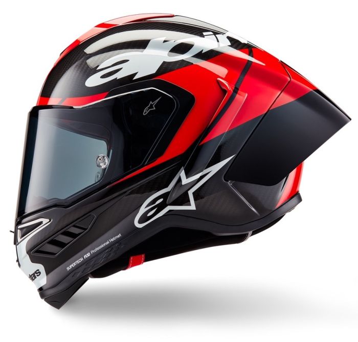 Мотошолом Alpinestars Supertech R10 Element Black/Carbon Bright Red/White Glossy