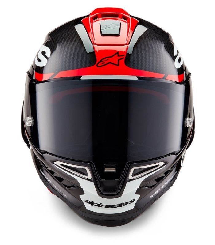 Мотошолом Alpinestars Supertech R10 Element Black/Carbon Bright Red/White Glossy