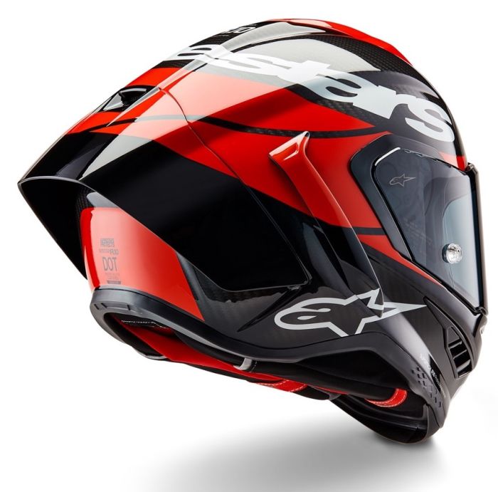 Мотошолом Alpinestars Supertech R10 Element Black/Carbon Bright Red/White Glossy