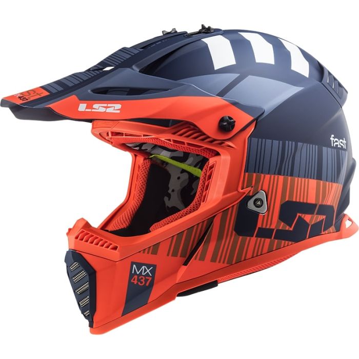 Шолом LS2 MX437J Fast Evo Mini Xcode Matt Fluo Orange Blue