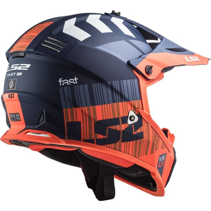 Шолом LS2 MX437J Fast Evo Mini Xcode Matt Fluo Orange Blue