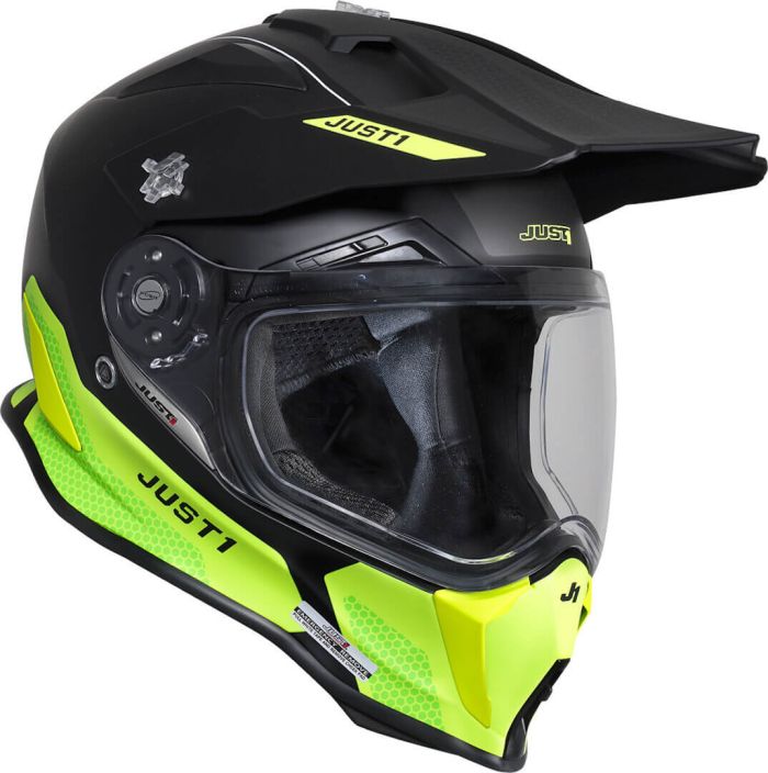 Мотошолом Just1 J14-F Elite Fluo Yellow Black