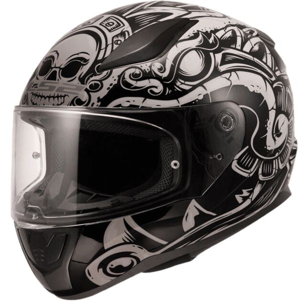Мотошолом LS2 FF353 Rapid 2 Azteca Matt Cool Gray White