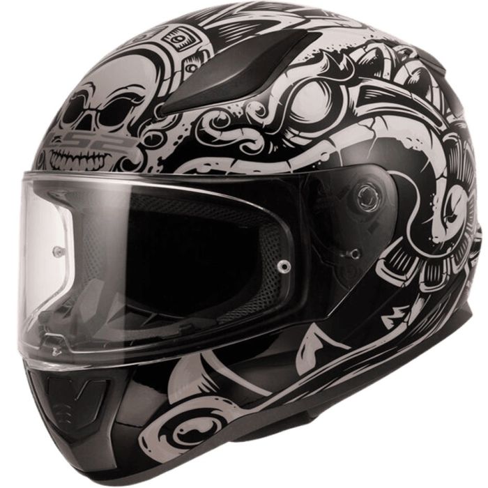 Мотошолом LS2 FF353 Rapid 2 Azteca Matt Cool Gray White
