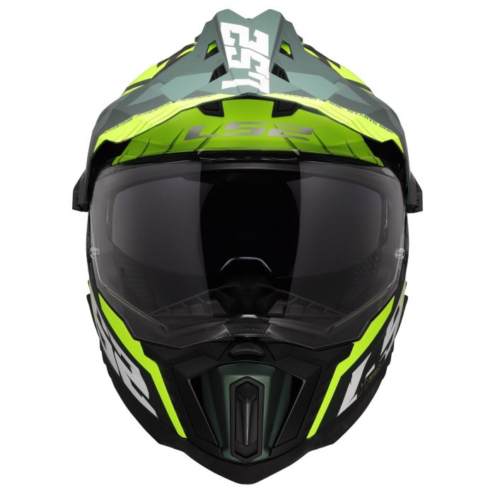 Мотошолом LS2 MX701 Explorer Spire Green Hi-Viz Yellow