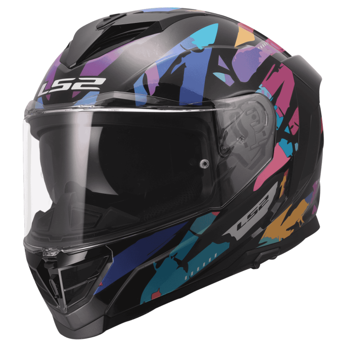Мотошолом LS2 FF818 Storm 3 Kaos Black Purple Blue