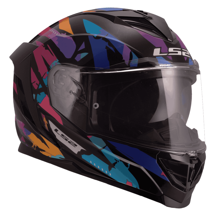 Мотошолом LS2 FF818 Storm 3 Kaos Black Purple Blue