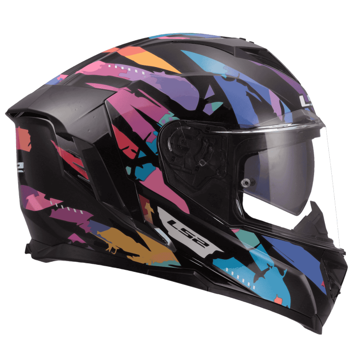 Мотошолом LS2 FF818 Storm 3 Kaos Black Purple Blue