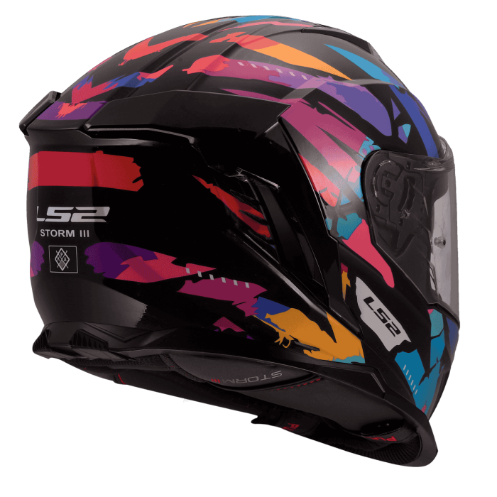 Мотошолом LS2 FF818 Storm 3 Kaos Black Purple Blue