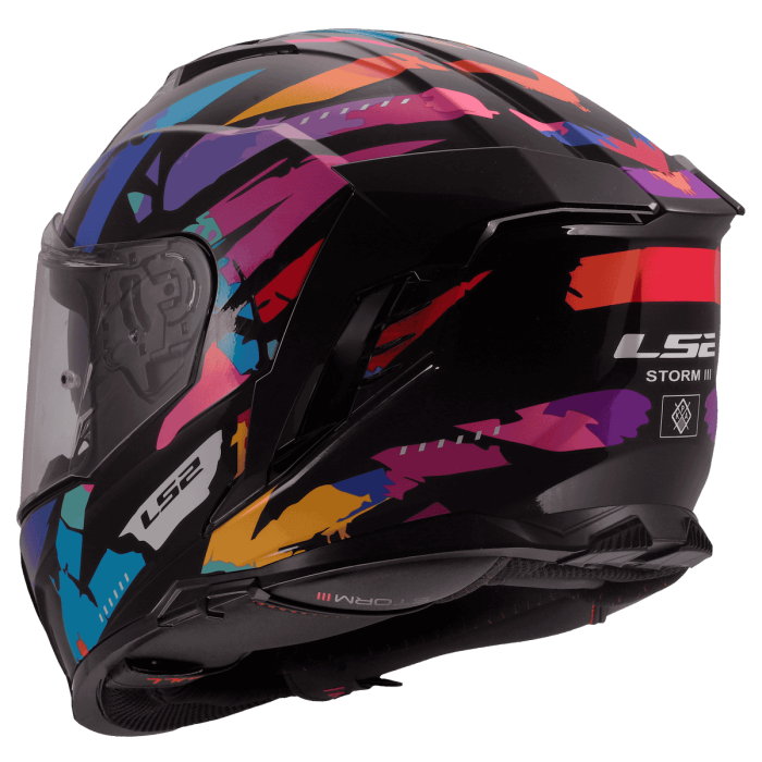 Мотошолом LS2 FF818 Storm 3 Kaos Black Purple Blue