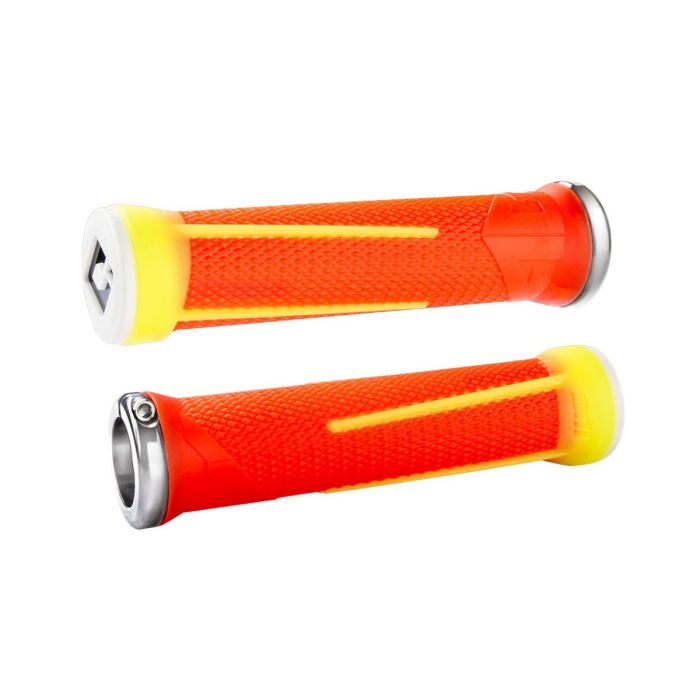 Гріпси ODI AG-1 Signature Fl.Orange/Fl. Yellow w/ Silver clamps
