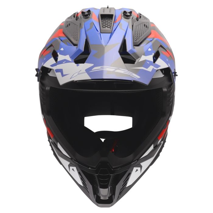 Мотошолом LS2 MX708 Fast 2 Grotesk White Blue Red