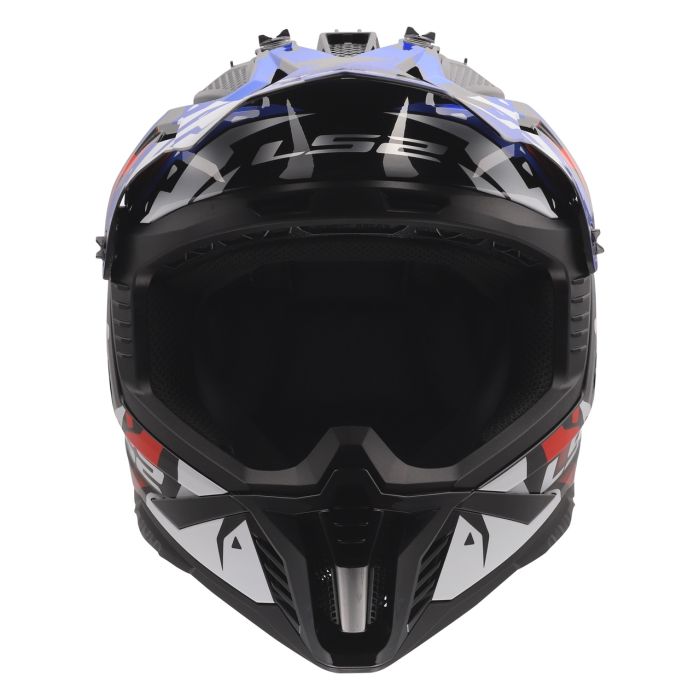 Мотошолом LS2 MX708 Fast 2 Grotesk White Blue Red