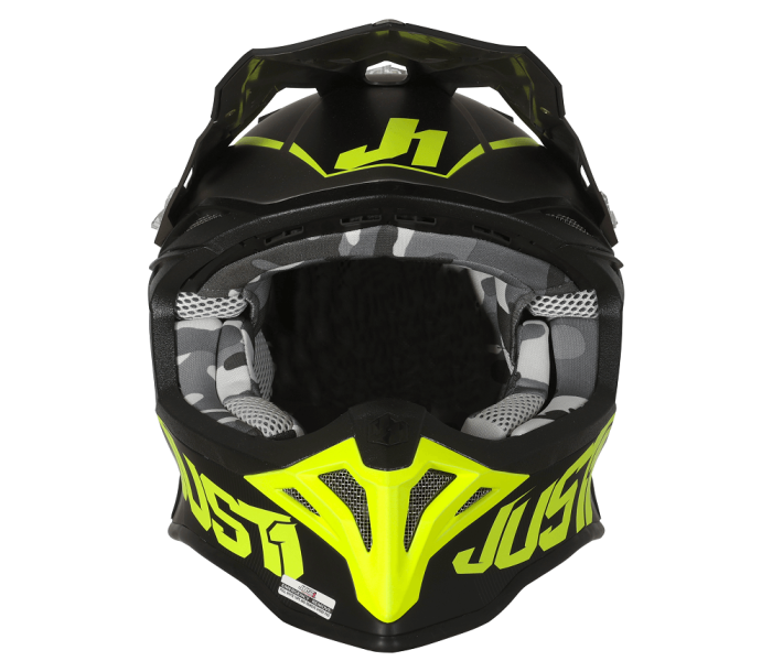 Мотошолом Just1 J39 Stars Black Fluo Yellow Titanium