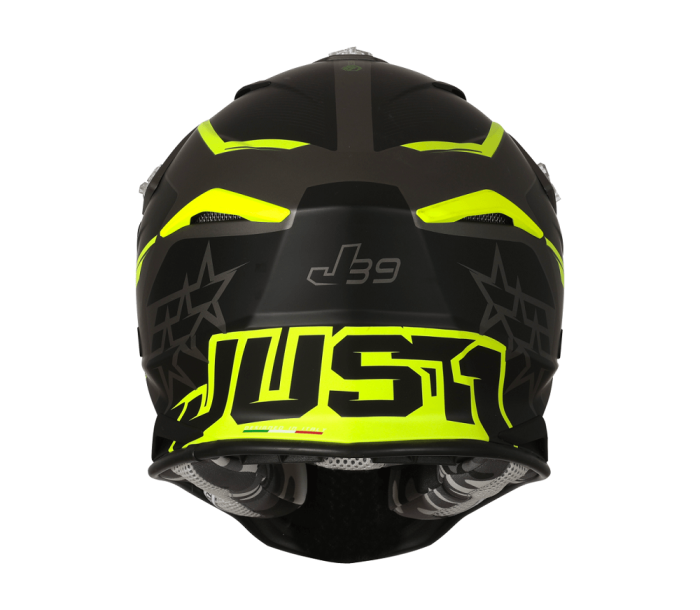 Мотошолом Just1 J39 Stars Black Fluo Yellow Titanium