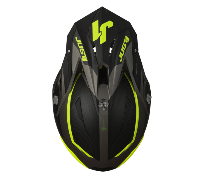 Мотошолом Just1 J39 Stars Black Fluo Yellow Titanium