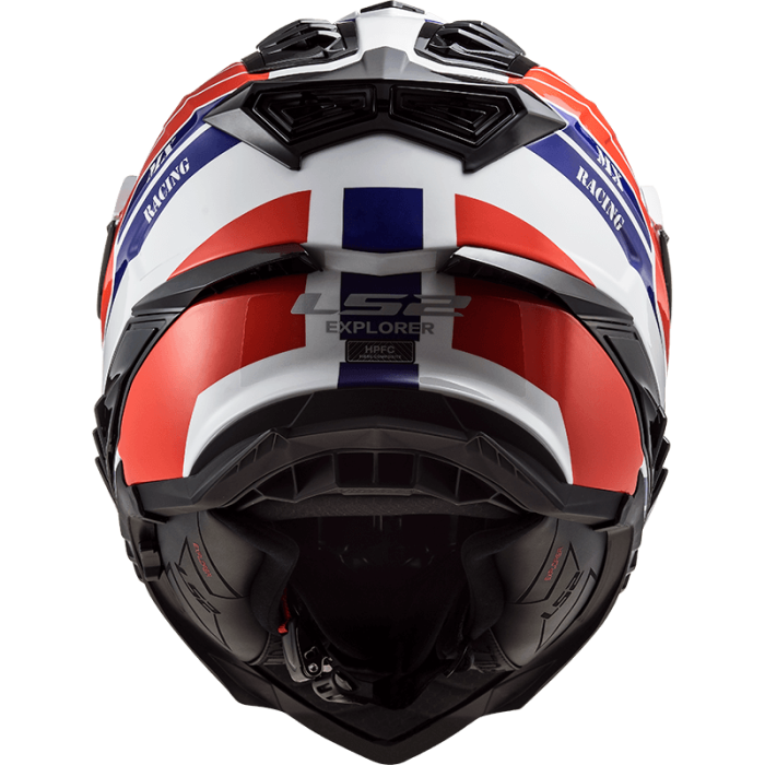 Мотошолом LS2 MX701 Explorer Atlantis White Red Blue