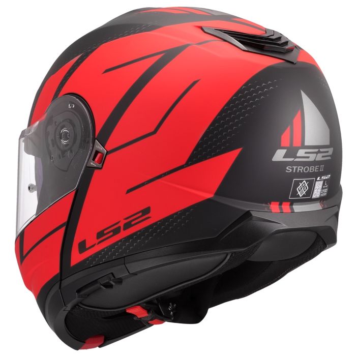 Мотошолом LS2 FF908 Strobe 2 Code Matt Black Red