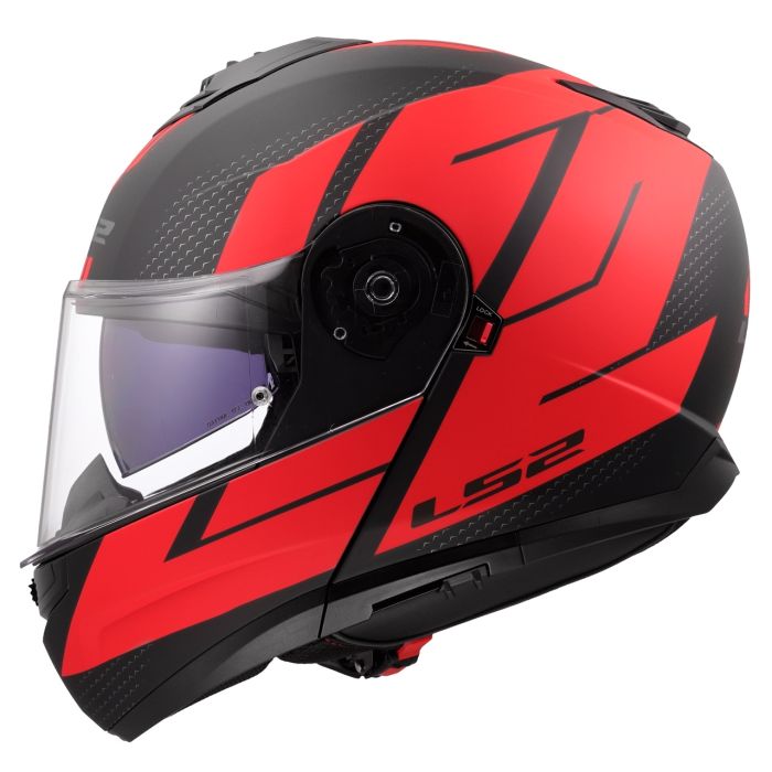 Мотошолом LS2 FF908 Strobe 2 Code Matt Black Red