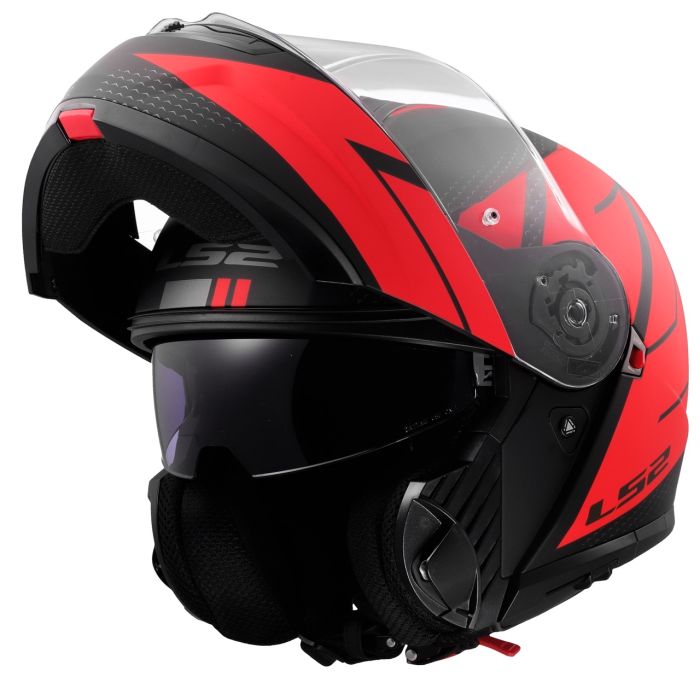 Мотошолом LS2 FF908 Strobe 2 Code Matt Black Red