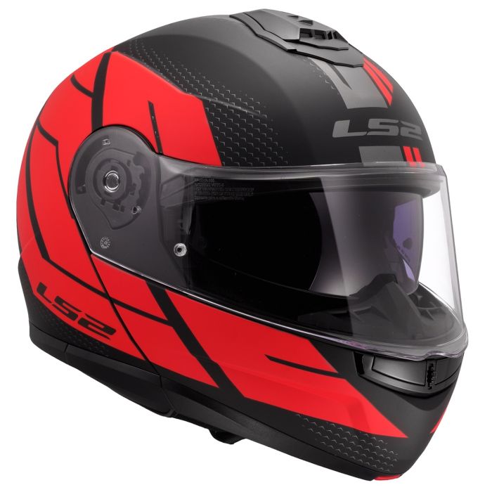 Мотошолом LS2 FF908 Strobe 2 Code Matt Black Red