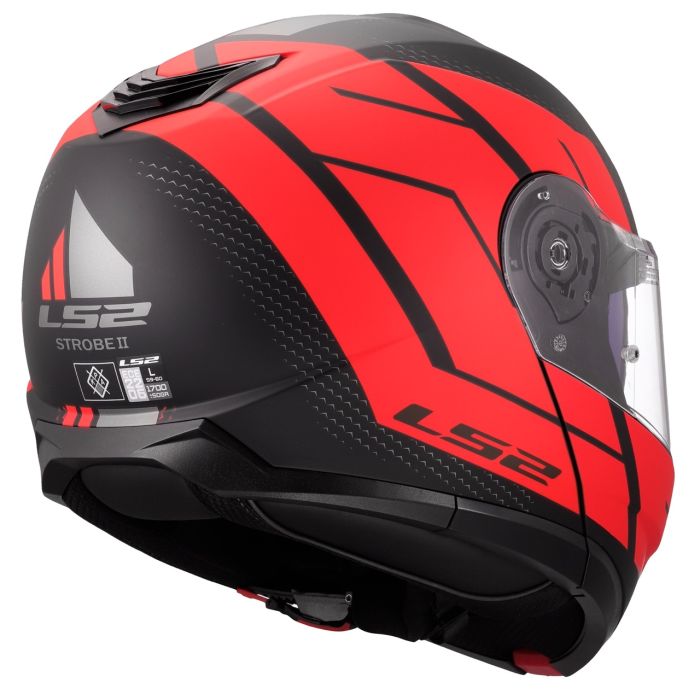 Мотошолом LS2 FF908 Strobe 2 Code Matt Black Red